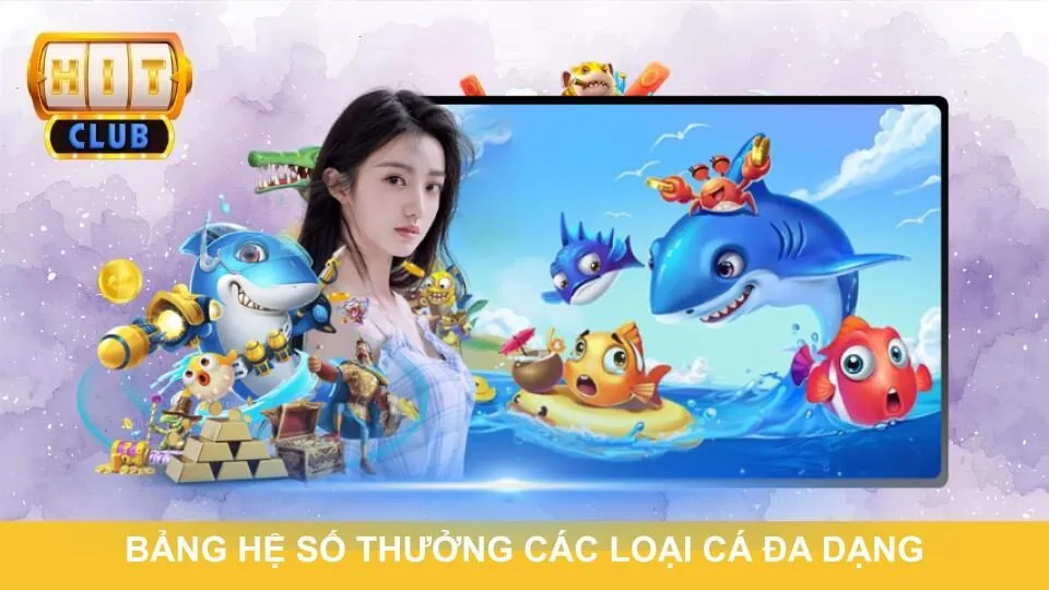 Bảng hệ số thưởng các loại cá đa dạng